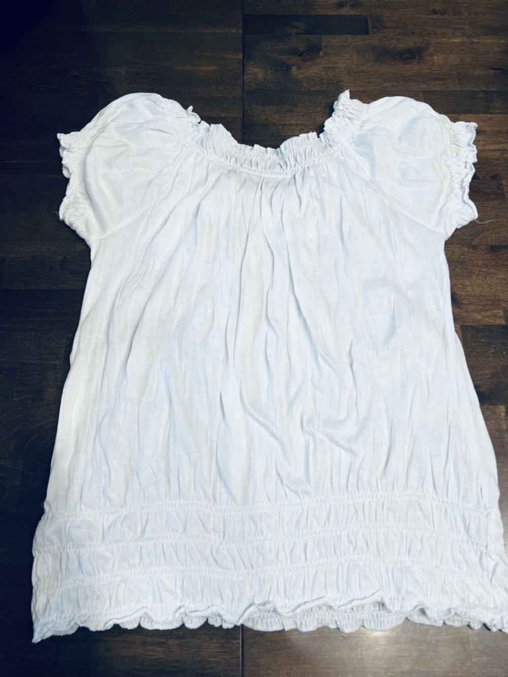 CATO white ruffle top size M
